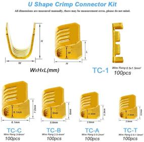 img 3 attached to 500 Pcs KeeYees Non-Insulated U Shape Copper Ring Terminals Crimp Kit - Assorted Cable Wire Spade Electric Butt Connector Set