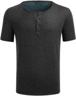 oxnov henleys t shirts buttons athletic logo