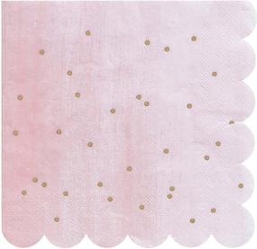 img 4 attached to 🌟 Pack of 16 Fire and Creme Stars Large Foiled Party Paper Napkins in Gold Pink White Ombre - 13 x 13 inches