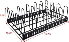 img 1 attached to 🗄️ Metal Lid Organizer with Adjustable Dividers - Kitchen Storage Container Rack for Cupboards, Cabinets, Pantry Shelves, Drawers - Keep Your Kitchen Tidy and Organized - Black (Patent Pending)