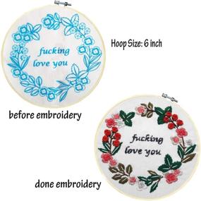 img 2 attached to Complete Nuberlic Embroidery Starter Kit: Cross Stitch for Adults & Beginners - Printed Patterns, Hoops, Floss, Needles - Perfect for Kids Crafts!