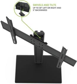 img 1 attached to 📺 Kanto TTS100 Tabletop TV Stand: Height Adjustable, Swivels up to 30°, Supports 37-60 inch TVs