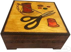 img 3 attached to 🎁 Handmade Linden Wood Sewing Box - Exclusive Gift from Poland Wood Art for Weddings & Mother's Day