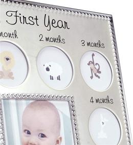 img 2 attached to 👶 Malden International Designs My First Years Beaded Two Tone Silver Metal Picture Frame - Chic Baby Photo Frame with Multiple Sizes and Elegant Silver Finish