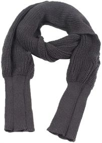 img 3 attached to Autumn Sweater Multi Use Knitted Sleeves Women's Accessories and Scarves & Wraps