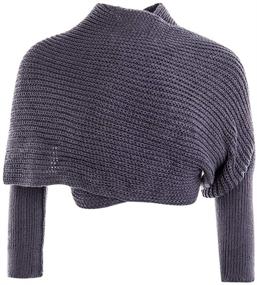 img 4 attached to Autumn Sweater Multi Use Knitted Sleeves Women's Accessories and Scarves & Wraps