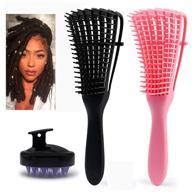 hair detangling brush 2 pack for curly hair: massager afro brush for natural hair textured 3a to 4c - kinky wavy/curly/coily/dry/oil/thick/long hair logo
