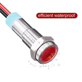 img 3 attached to 🚦 3 Pack - mxuteuk Red LED Metal Indicator Light Head - Waterproof Signal Lamp with Wire for Car Truck Boat - 12V-24V - DQ6P-12V-R