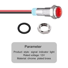 img 2 attached to 🚦 3 Pack - mxuteuk Red LED Metal Indicator Light Head - Waterproof Signal Lamp with Wire for Car Truck Boat - 12V-24V - DQ6P-12V-R