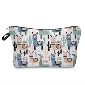 img 3 attached to Llama Makeup Bag - Cosmetic Organizer Pencil Case Zipper Pouch for Women and Girls (Llama-1) with Travel-friendly Features