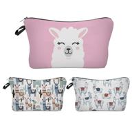 llama makeup bag - cosmetic organizer pencil case zipper pouch for women and girls (llama-1) with travel-friendly features logo