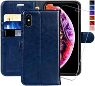 📱 protect and organize: iphone xs max wallet case with glass screen protector included logo