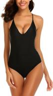 👙 ekouaer women's one-piece swimsuit beach swimwear bathing suit in 6043 black1, xl (fits us 14-16) logo