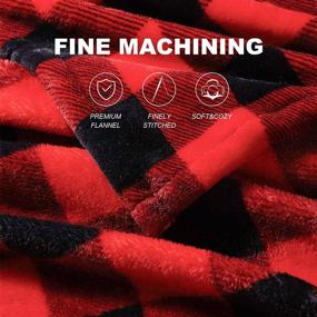 img 2 attached to Fomoom Buffalo Plaid Blanket: Cozy Flannel Red Black Check Pattern Throw, Perfect for Couch, Bed, Sofa, and Chair - Lightweight, Soft, and Decorative - 59x79 Inch Size!