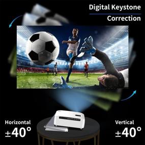img 2 attached to 📽️ XINDA Native 1080P WiFi Bluetooth Projector 4k - 9800 lum with 450" Display - Supports 4P/4D Keystone Correction, Dolby, Zoom - Ideal for Home, Outdoor, iOS/Android/PS4 (White)