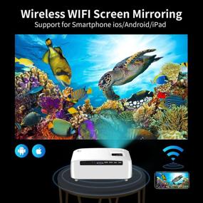 img 1 attached to 📽️ XINDA Native 1080P WiFi Bluetooth Projector 4k - 9800 lum with 450" Display - Supports 4P/4D Keystone Correction, Dolby, Zoom - Ideal for Home, Outdoor, iOS/Android/PS4 (White)