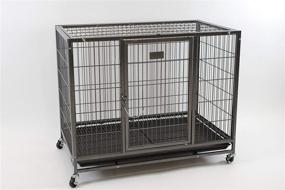 img 4 attached to 🏠 37% Homey Pet Heavy-Duty Metal Open Top Cage with Floor Grid, Casters, and Tray