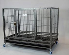 img 3 attached to 🏠 37% Homey Pet Heavy-Duty Metal Open Top Cage with Floor Grid, Casters, and Tray