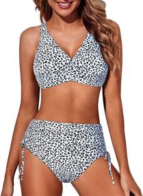img 4 attached to Aqua Eve Waisted Swimsuits Bathing Women's Clothing