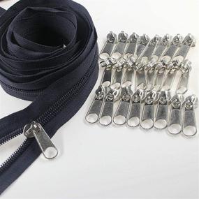 img 3 attached to ✂️ 10 Yard Bulk Pack of #5 Nylon Coil Zippers with 25 Silver Sliders for DIY Sewing Tailor Crafts, Bags - Leekayer