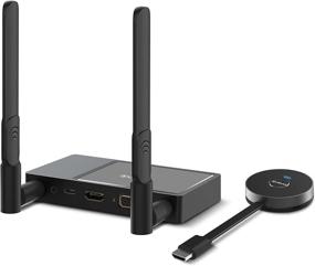 img 4 attached to 📶 Elegant Choice HDMI Wireless Transmitter & Receiver, 4K@30Hz Wireless HDMI Extender Kit with WiFi 2.4/5GHz, Miracast Airplay DLNA Support - Stream Video/Audio to TV/Projector/Monitor