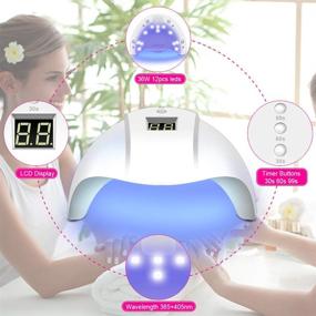 img 1 attached to 💅 Professional 36W Nail Lamp: Advanced UV LED Light with LCD Display, Timer Setting - Perfect Nail Dryer for Gel Polish, Salon White
