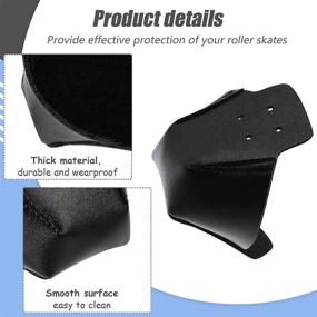 img 2 attached to 🔝 6-Pack Black Artificial Leather Toe Cap Protectors for Quad Roller Skates - Protective Guards for Roller Skate Toe Caps