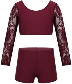 img 4 attached to iEFiEL Big Girls Kids' 2-Piece Dancewear Outfit: Long Sleeves Active Top & Briefs for Stage Performance and Sports