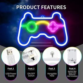 img 2 attached to 🎮 Gamepad Shape LED Neon Sign: Vibrant Wall Decor for Bedrooms & Game Rooms, Perfect Gift for Teen Boys, Gamers, and Gaming Parties