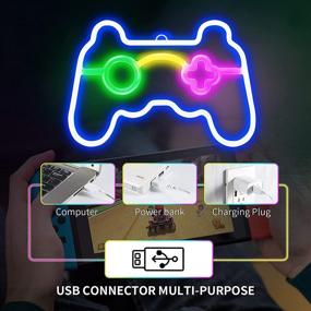 img 1 attached to 🎮 Gamepad Shape LED Neon Sign: Vibrant Wall Decor for Bedrooms & Game Rooms, Perfect Gift for Teen Boys, Gamers, and Gaming Parties