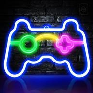 🎮 gamepad shape led neon sign: vibrant wall decor for bedrooms & game rooms, perfect gift for teen boys, gamers, and gaming parties логотип