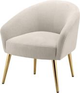 🪑 contemporary beige fabric accent chair by rosevera with hybrid seating cushion логотип