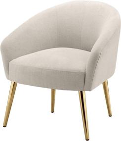 img 4 attached to 🪑 Contemporary Beige Fabric Accent Chair by Rosevera with Hybrid Seating Cushion