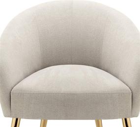 img 2 attached to 🪑 Contemporary Beige Fabric Accent Chair by Rosevera with Hybrid Seating Cushion