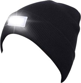 img 4 attached to SnowCinda Unisex 5 LED Knit Flashlight Beanie Hat/Cap for Hunting, Camping, Grilling, Auto Repair, Jogging, Walking, or Handyman Work - One Size Fits Most