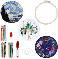 🧵 beginners' embroidery kit - diy cross stitch kits for adults with patterns, 1 embroidery hoop, and 3 interchangeable embroidery patterns, including color threads and needles logo