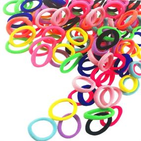 img 1 attached to 👧 J-MEE 100 PCS Baby Hair Ties for Kids Toddlers - Small Seamless Hair Bands Ponytail Holder in 10 Colors