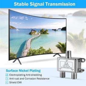 img 1 attached to 🔌 NEWCARE Digital 2-Way Coaxial Cable Splitter 5-2400MHz - RG6 Compatible - Satellite/Cable TV and Internet - CATV Antenna System