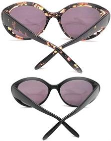 img 1 attached to Bifocal Cateye Sunglasses Set for Women: Stylish Rhinestone Readers with 2 Pouches Included