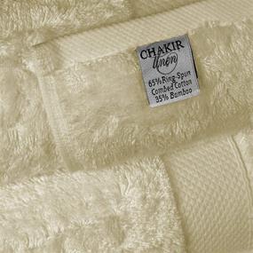 img 1 attached to 🛀 Chakir Turkish Linens Luxury Ultra Soft Bamboo 12-Piece Washcloths - Plush, Highly Absorbent, and Eco-Friendly (Beige)