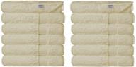 🛀 chakir turkish linens luxury ultra soft bamboo 12-piece washcloths - plush, highly absorbent, and eco-friendly (beige) logo
