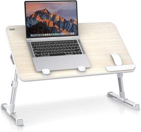 img 4 attached to SAIJI Laptop Bed Tray Table: Adjustable Stand for Comfortable Laptop Use Anywhere!