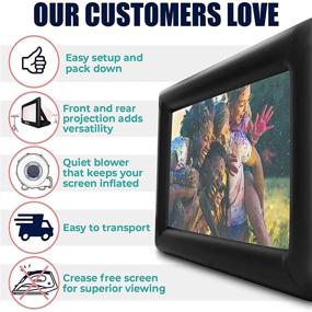 img 2 attached to 🎥 20-Feet Inflatable Portable Projector Movie Screen by GYUEM - Large Air-Blown Cinema Projection Package with Rope, Blower, Tent Stakes - Front & Rear Projection, Ideal for Outdoor Party and Backyard Pool Entertainment