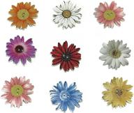 🌼 daisy flower mixed color wood buttons with 2 holes - vintage buttons for diy sewing crafts - all-in-one logo