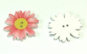 img 2 attached to 🌼 Daisy Flower Mixed Color Wood Buttons with 2 Holes - Vintage Buttons for DIY Sewing Crafts - All-in-One