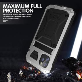 img 2 attached to 📱 Durable and Stylish Gogofun Waterproof Case for iPhone 11 Pro Max - Full Body Protection, Built-in Screen Protector, Kickstand - Silver