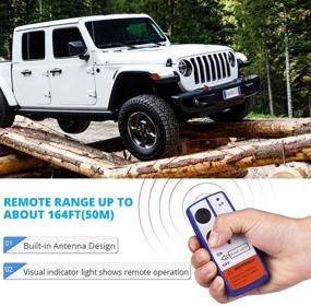 img 3 attached to 🚙 WATERWICH 12V 500A Winch Solenoid Relay Contactor+2pcs Wireless Winch Remote Control Kit with 6 Protecting Caps Universal for Truck Jeep ATV SUV 5500-12000lbs Winch: Convenient Remote Control and Enhanced Safety Features