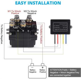 img 1 attached to 🚙 WATERWICH 12V 500A Winch Solenoid Relay Contactor+2pcs Wireless Winch Remote Control Kit with 6 Protecting Caps Universal for Truck Jeep ATV SUV 5500-12000lbs Winch: Convenient Remote Control and Enhanced Safety Features