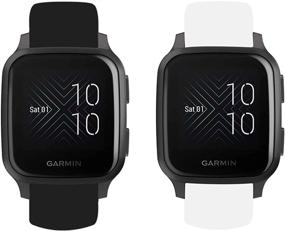 img 4 attached to 📱 Garmin Venu Sq Band - Youkei Sport Silicone Replacement Strap for Garmin Venu Sq Smartwatch (2 Pack: White and Black)