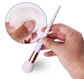 img 2 attached to 🦄 Hecentur Unicorn Makeup Brush Set - Fashionable Unicorn Handle Shape Make-Up Brushes for Foundation, Eyebrow, Eyeliner, Blush, Concealer & Cosmetics - 10PCS Brush Set